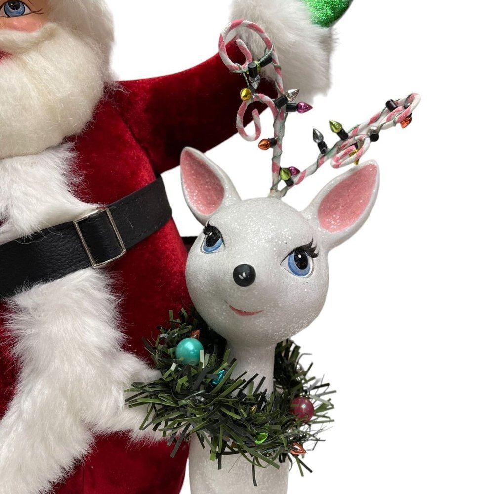 Katherine's Collection Mistletoe Santa with Reindeer Christmas Decorative Figure - Picture 7 of 9